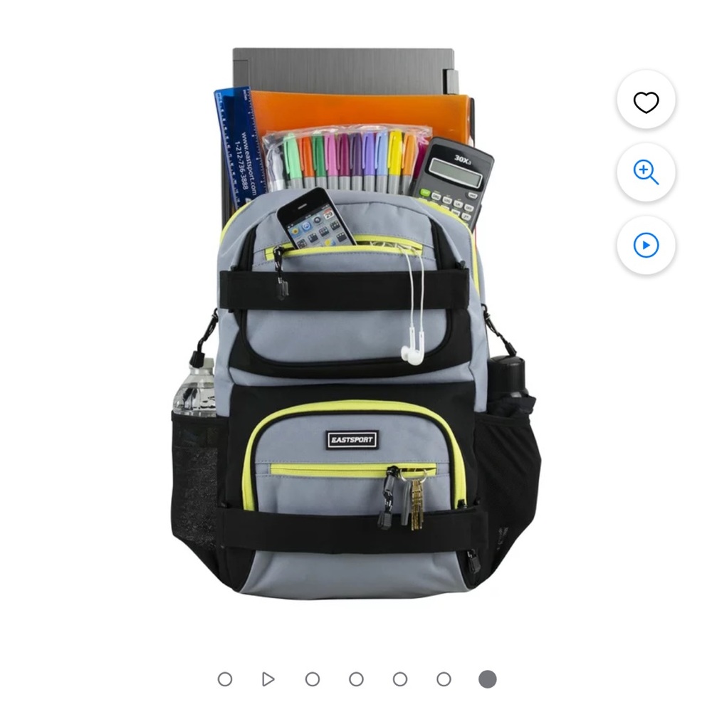 NWT Eastsport Skatepark Skater Unisex Backpack Cool Gray